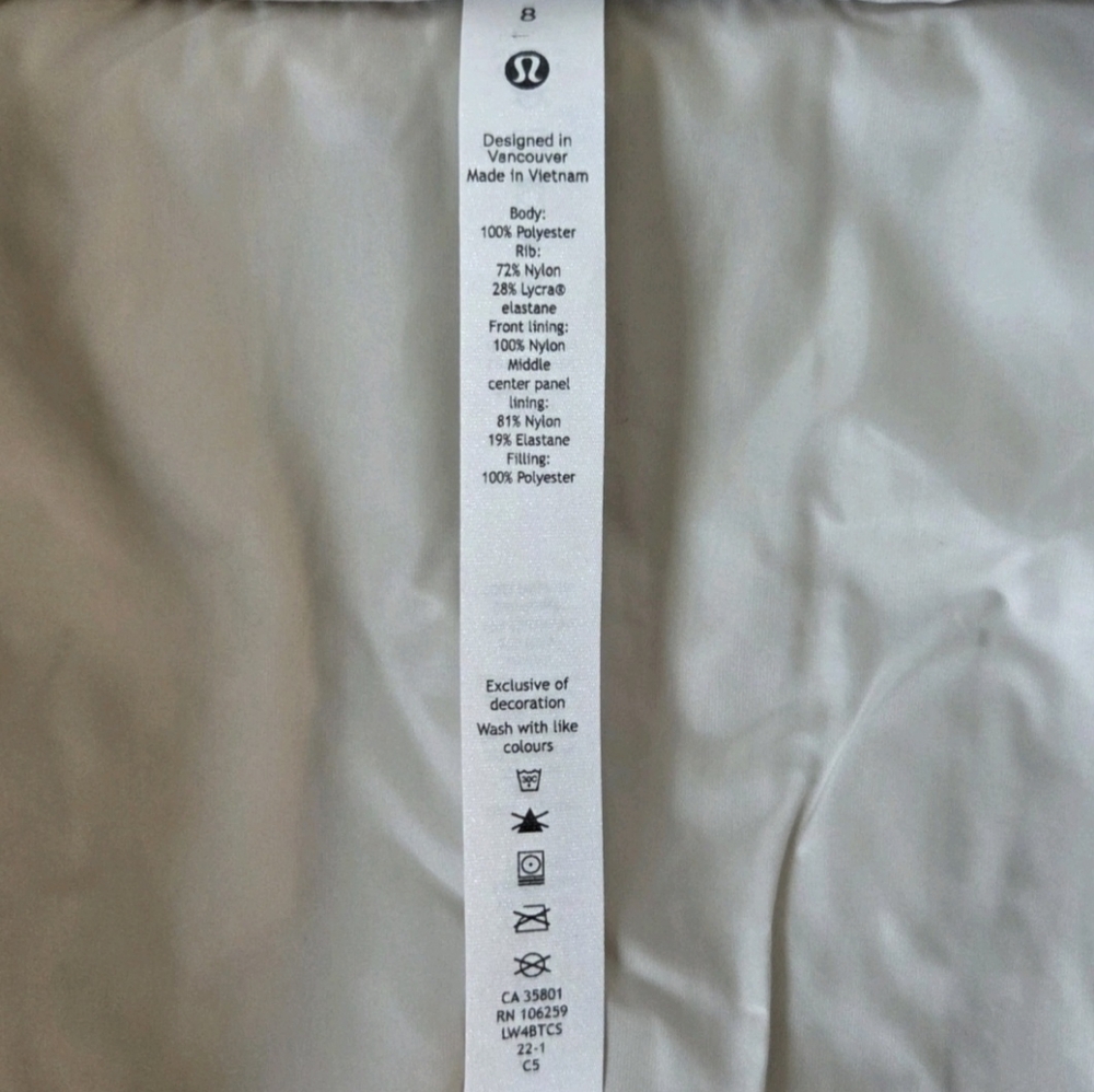 Lululemon Ivory SoftMatte PrimaLoft Insulated Jacket Womens Size 8 - Picture 11 of 12